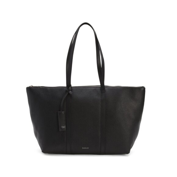RADLEY LONDON Black Leather Lynton Large Zip Top Closure Tote - Picture 1 of 2